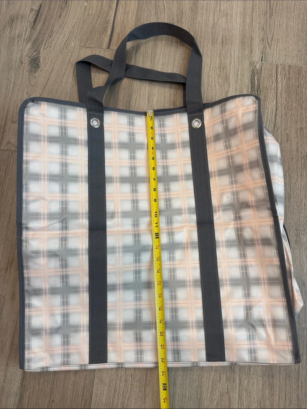 NEW in packaging- thirty-one Utility Storage Tote - Pale pink & Gray.